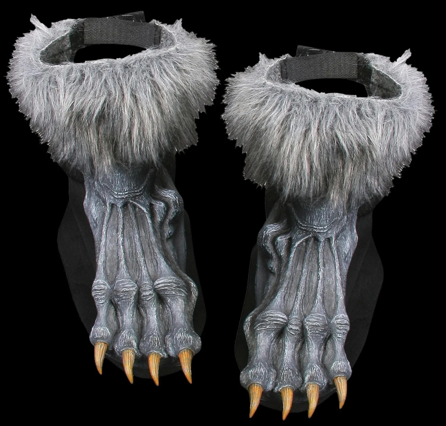 "Grey Werewolf Feet Shoe Covers" Halloween Costume Accessory 1 "Grey Werewolf Feet Shoe Covers" Halloween Costume Accessory